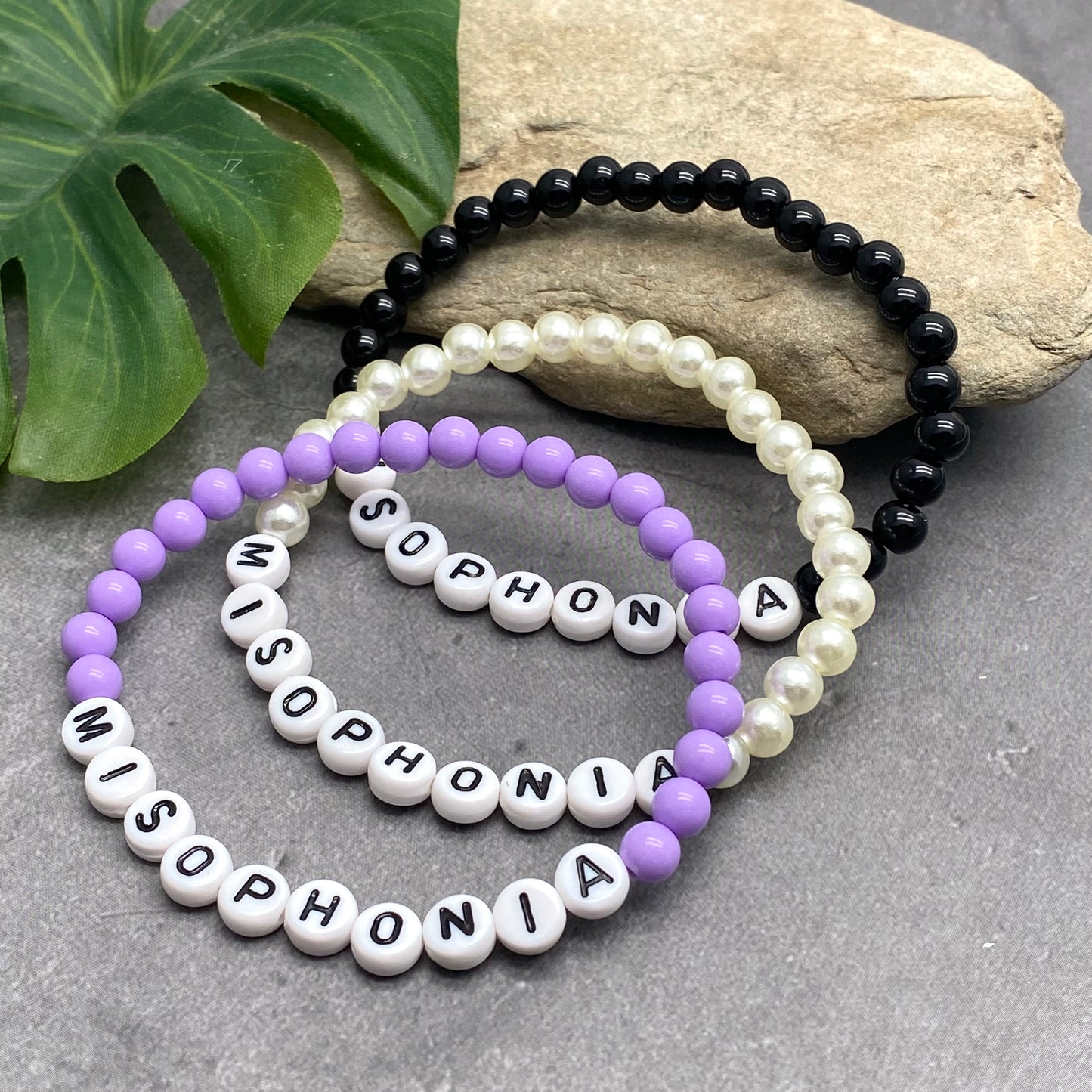 MISOPHONIA Medical Alert Bracelet - Acrylic Letter Beads