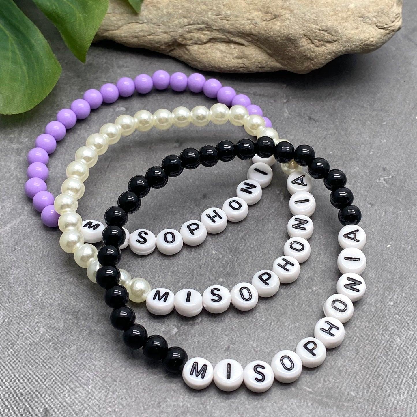 MISOPHONIA Medical Alert Bracelet - Acrylic Letter Beads