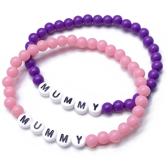 MUMMY Acrylic Letter Bead Bracelet