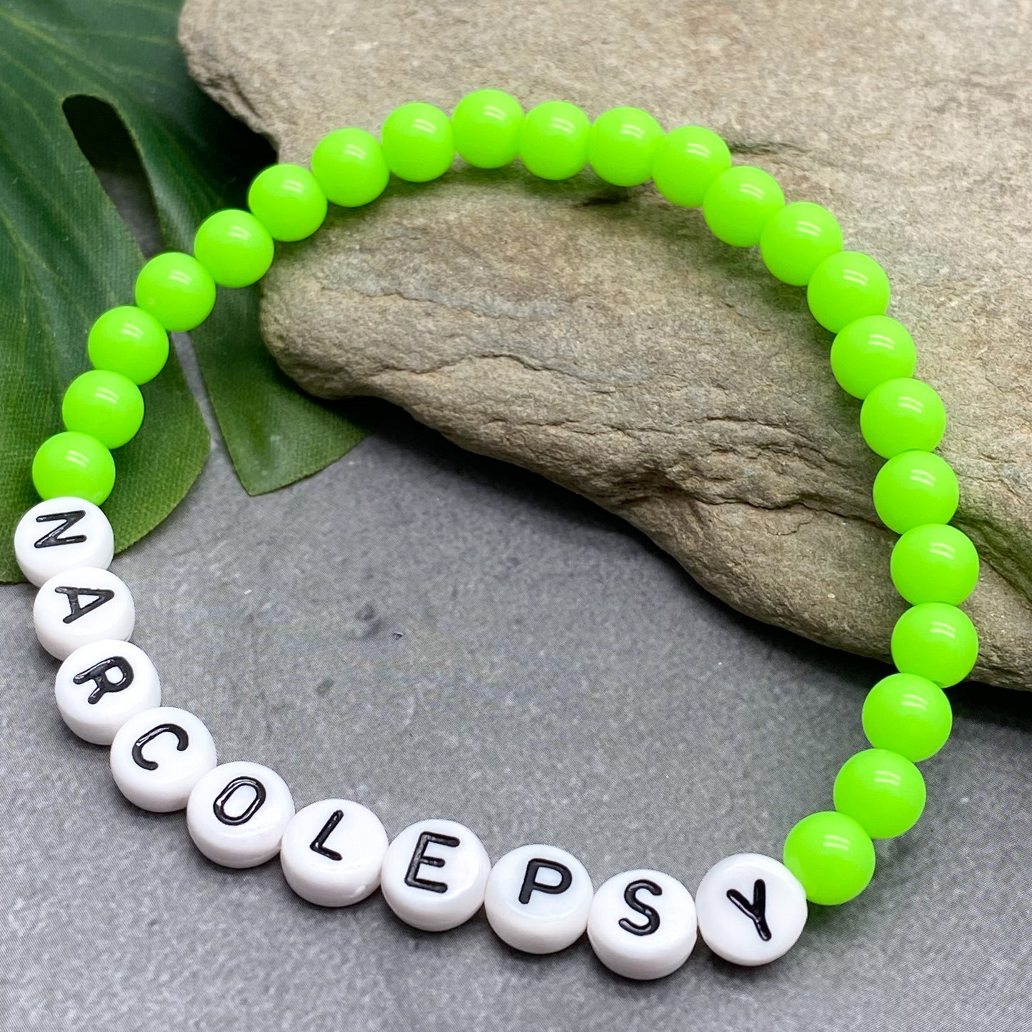 NARCOLEPSY Medical Alert Bracelet - Acrylic Letter Beads