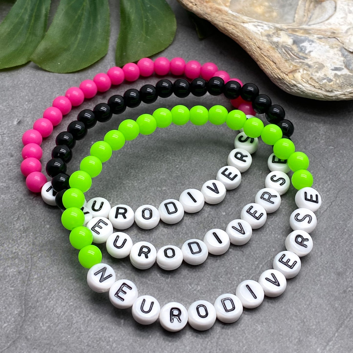 NEURODIVERSE Medical Alert Bracelet - Acrylic Letter Beads