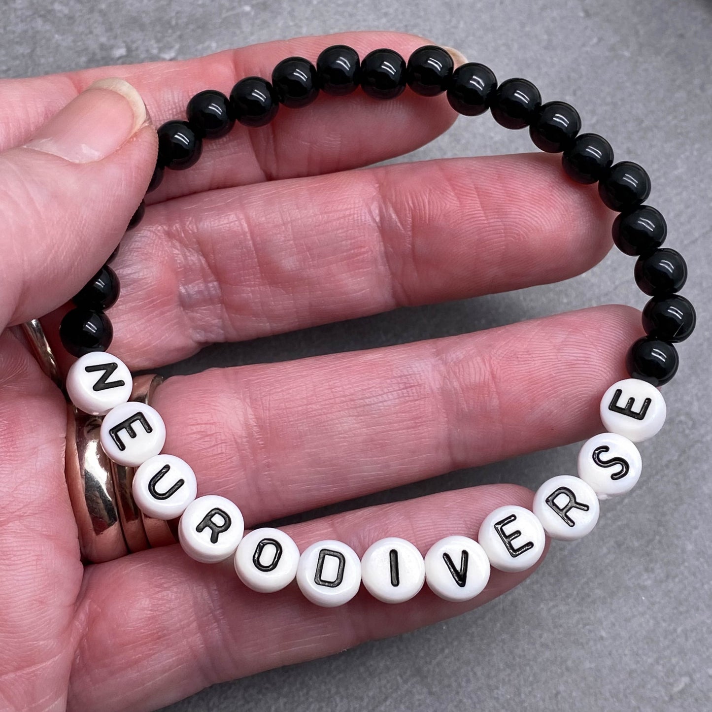 NEURODIVERSE Medical Alert Bracelet - Acrylic Letter Beads