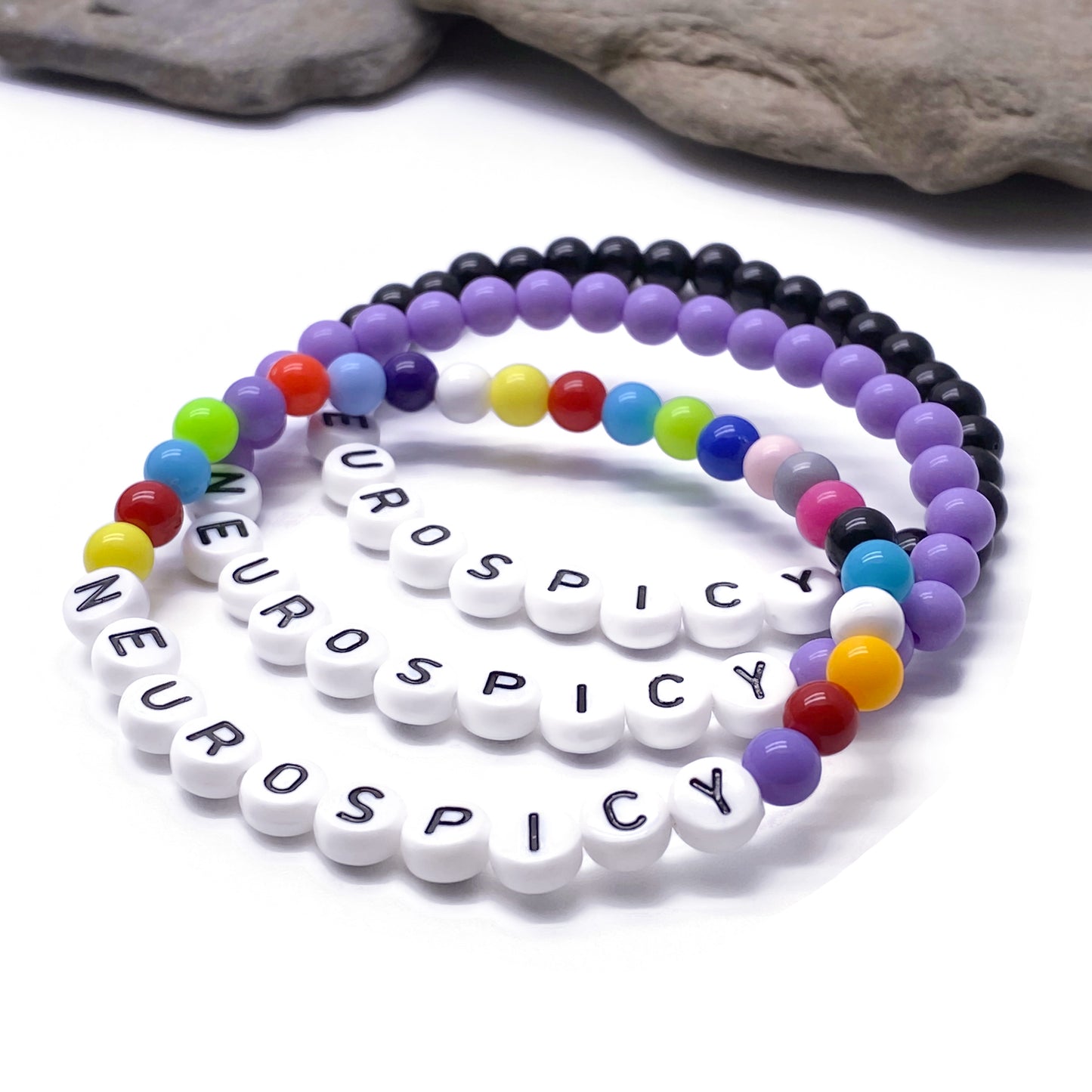 NEUROSPICY Awareness Bracelet - Acrylic Letter Beads