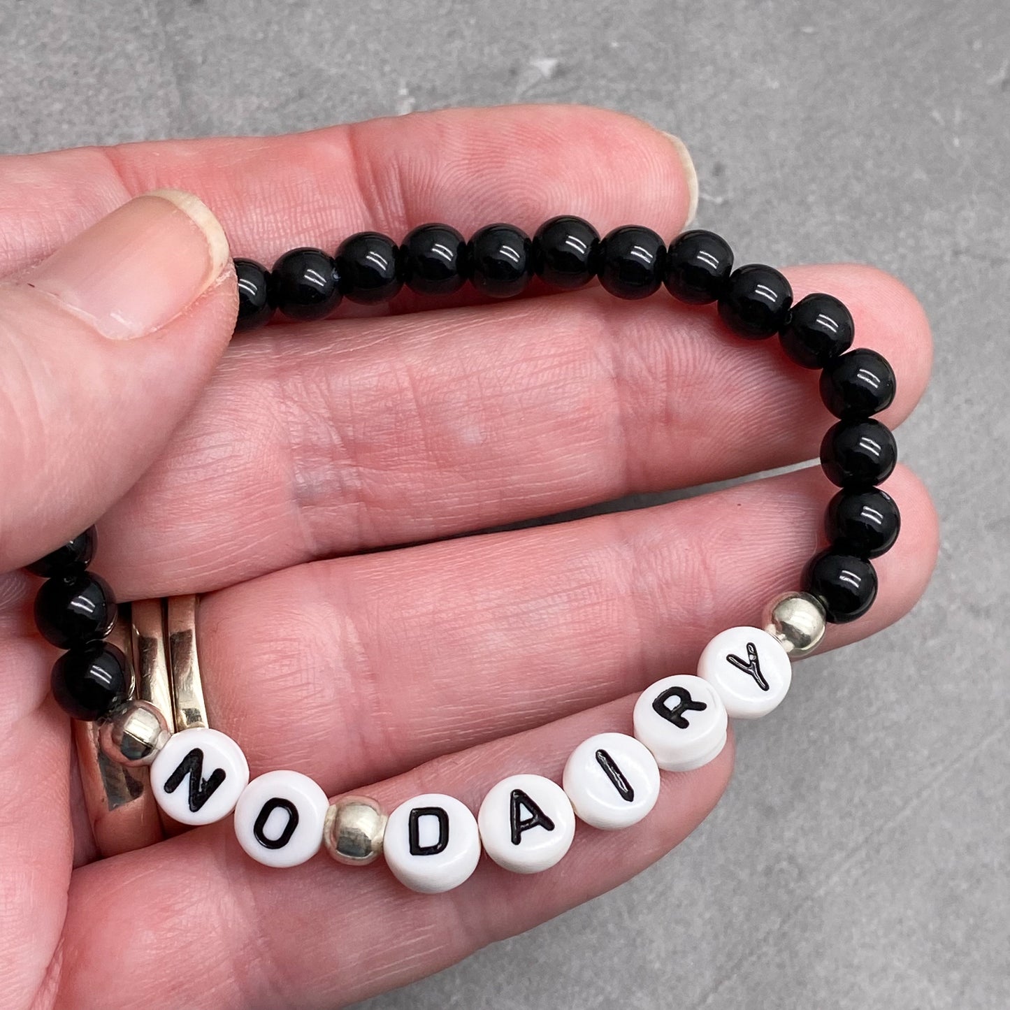 NO DAIRY Medical Alert Bracelet - Acrylic Letter Beads