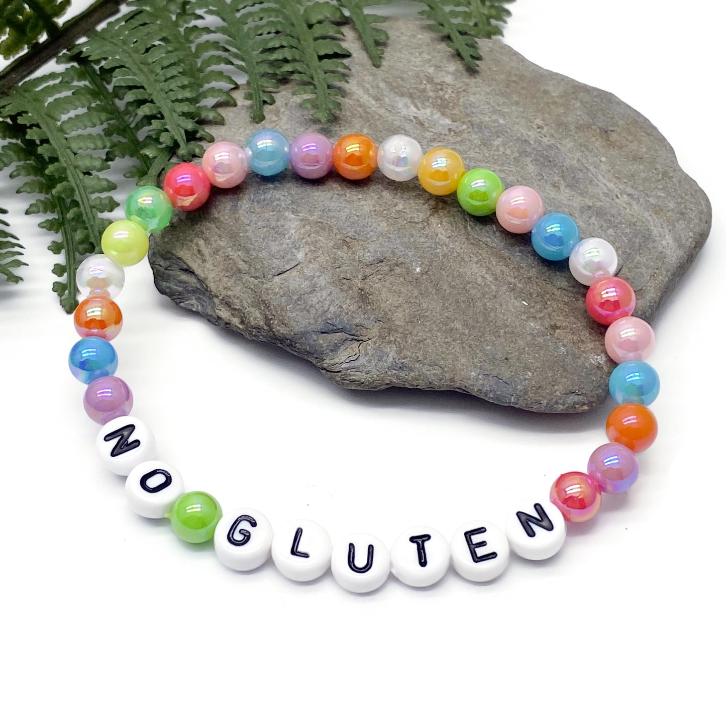 NO GLUTEN Medical Alert Bracelet – Acrylic Letter Beads