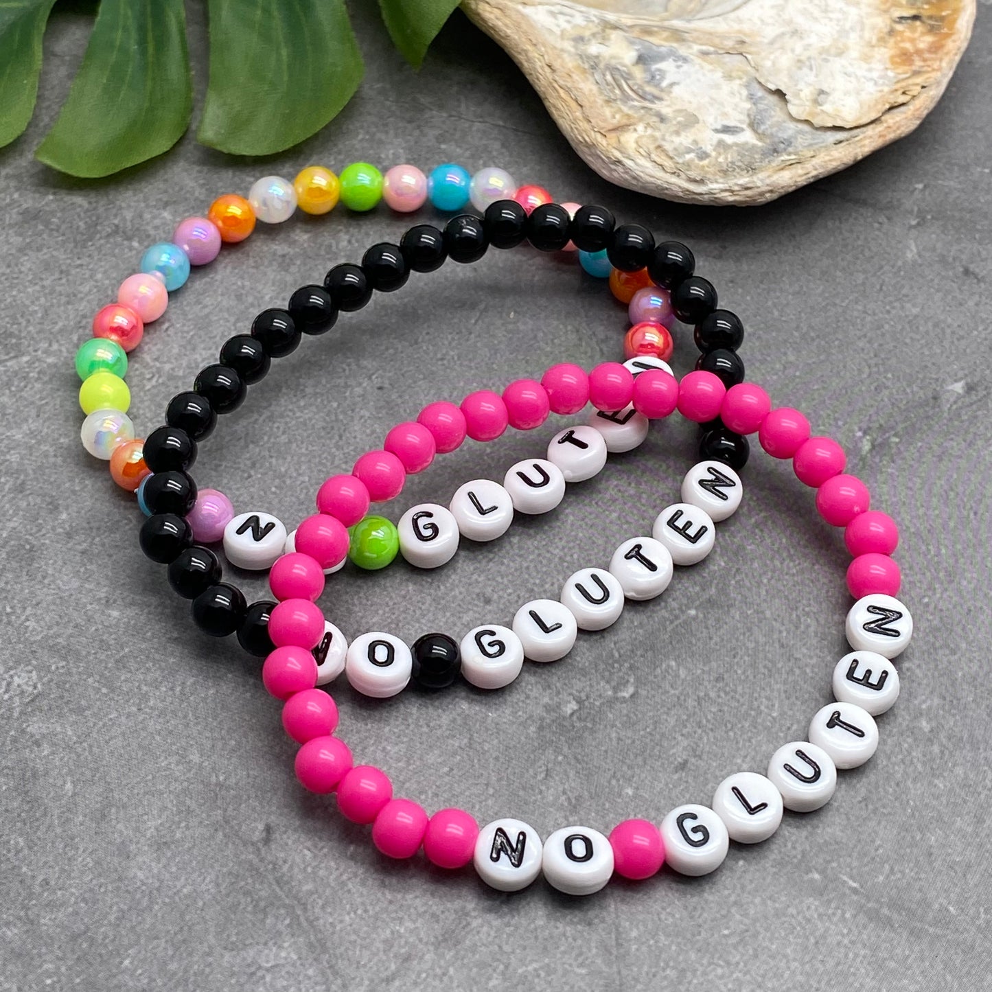 NO GLUTEN Medical Alert Bracelet – Acrylic Letter Beads