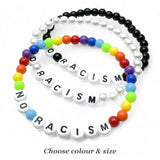 NO RACISM Acrylic Letter Bead Bracelet