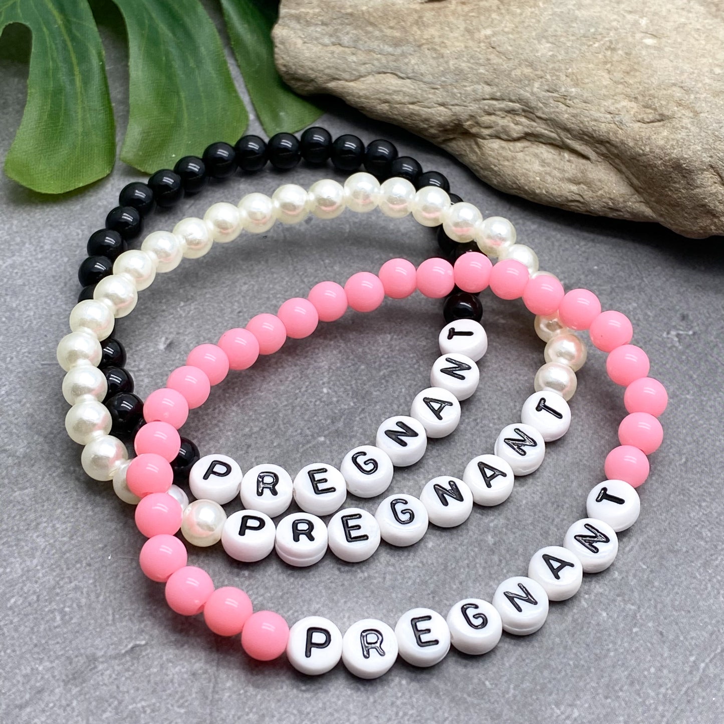 PREGNANT Medical Alert Bracelet - Acrylic Letter Beads