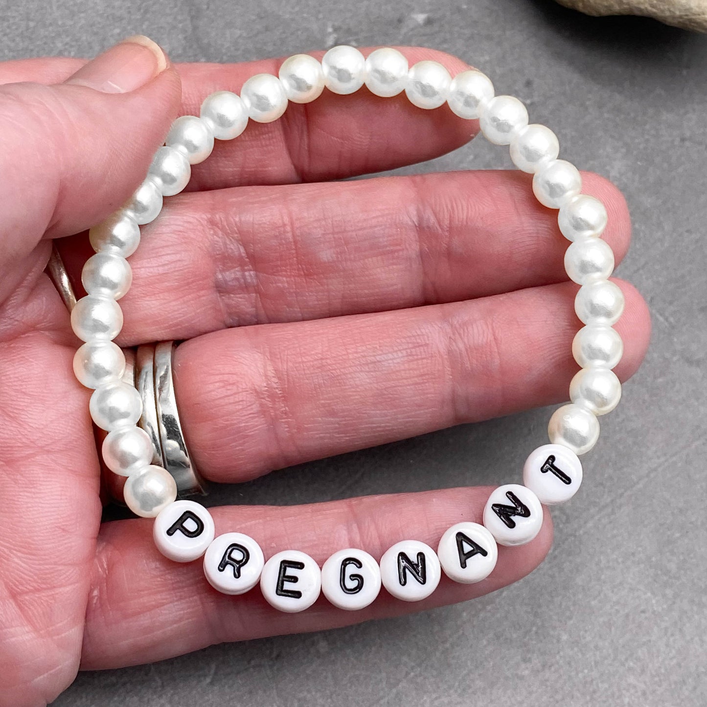PREGNANT Medical Alert Bracelet - Acrylic Letter Beads