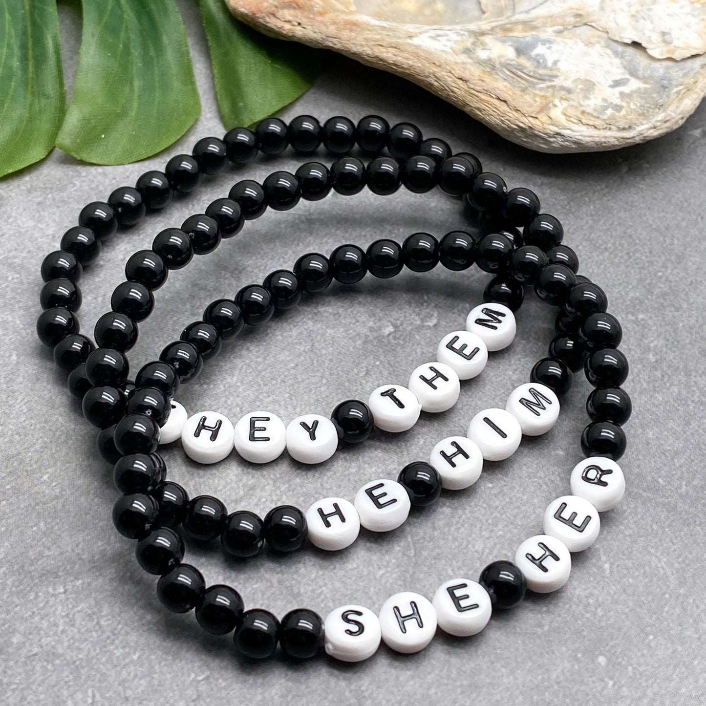 PRONOUNS Personalised Acrylic Bead Bracelet