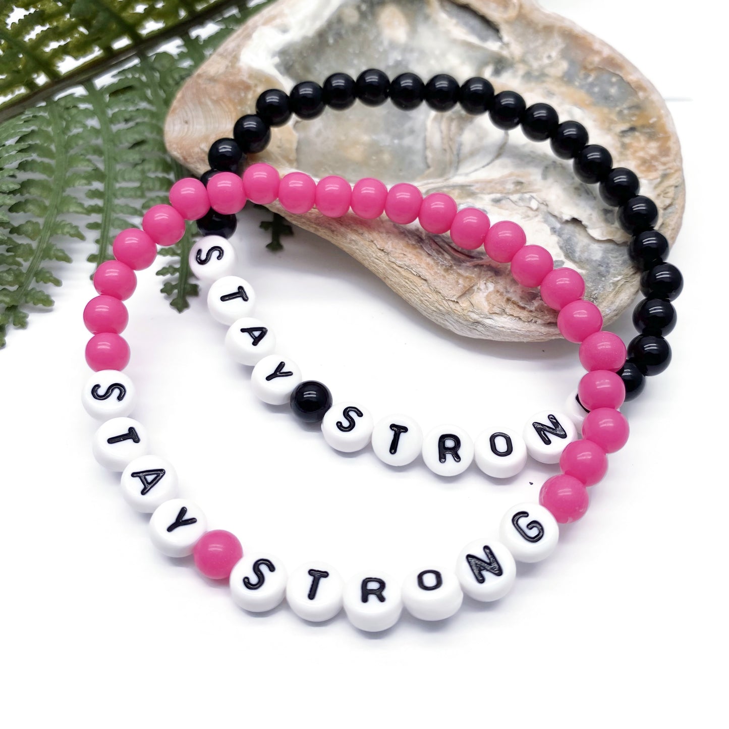STAY STRONG Message Bracelet - Acrylic Letter Beads
