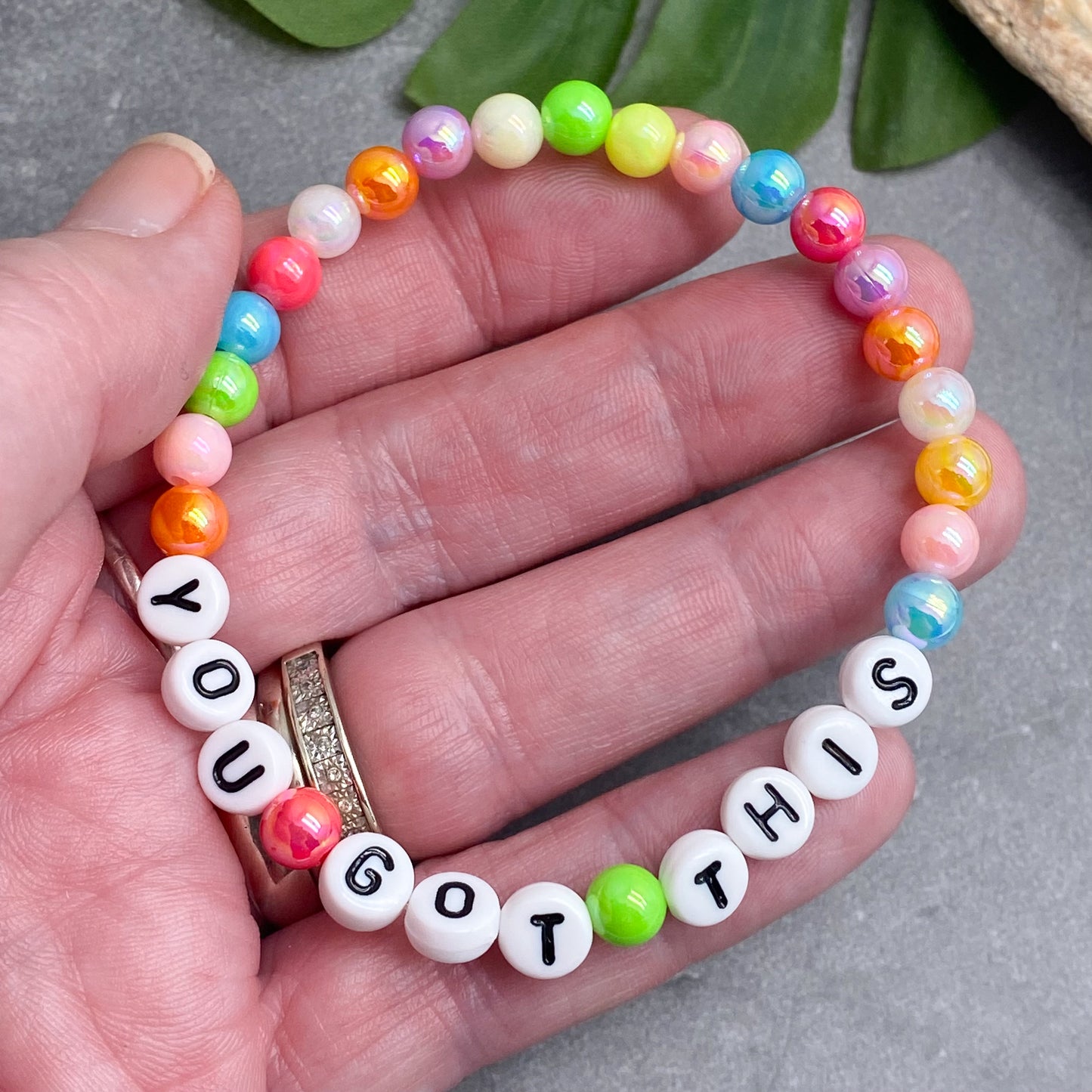YOU GOT THIS Message Bracelet - Acrylic Letter Beads