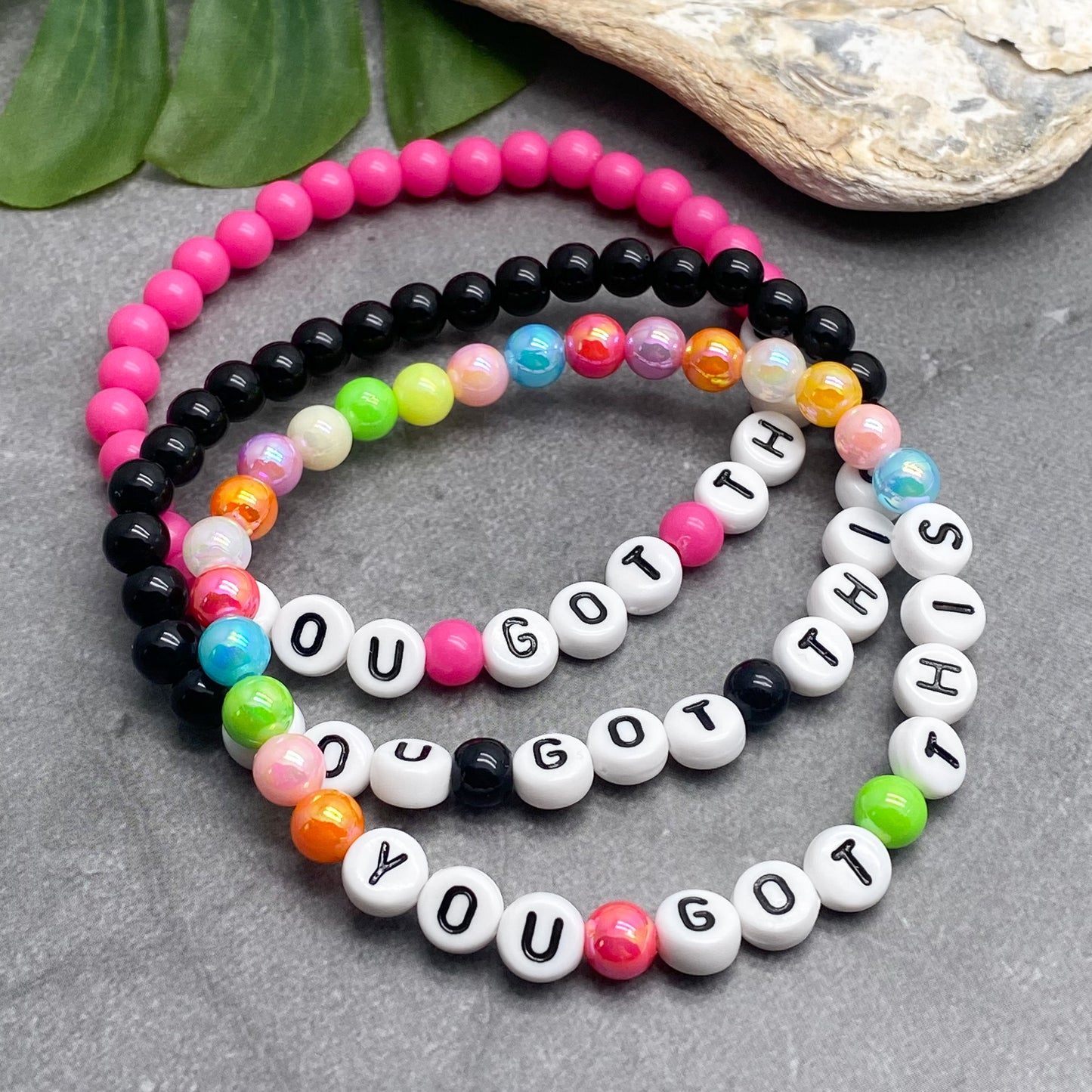 YOU GOT THIS Message Bracelet - Acrylic Letter Beads