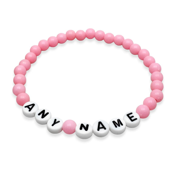 PERSONALISED Bead Bracelet - Baby Pink Acrylic