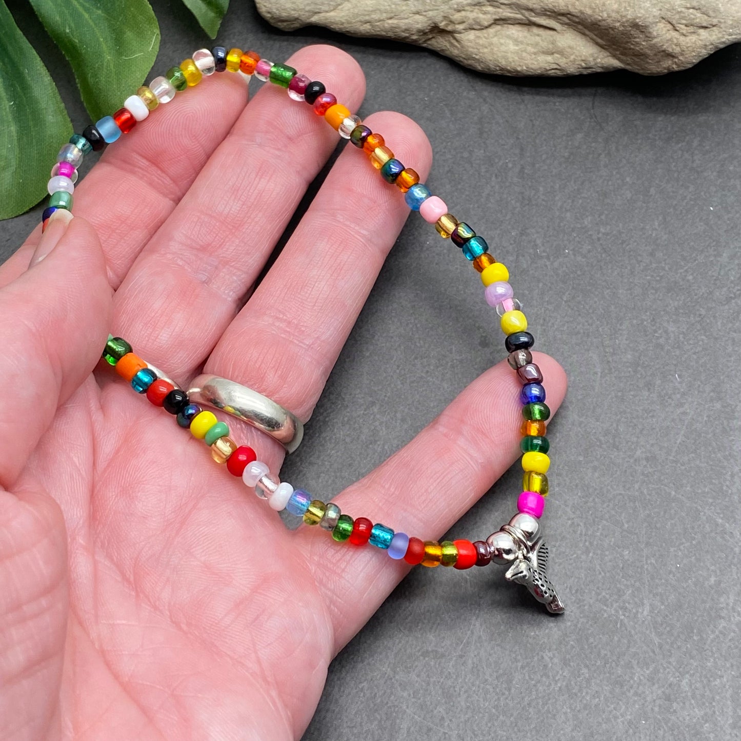 Hummingbird Seed Bead Anklet - Colour Choice