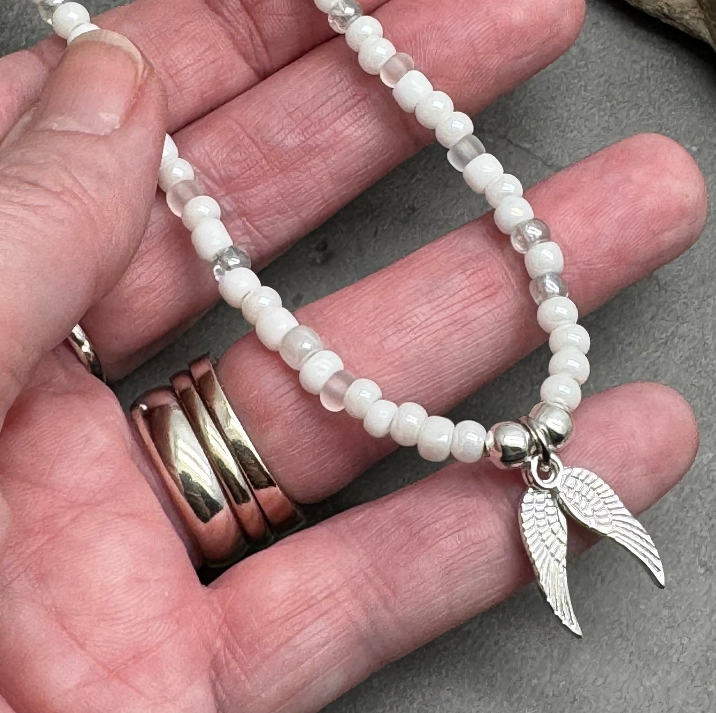 Angel Wings Seed Bead Anklet - Colour Choice