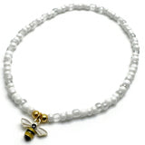 Bee Charm Seed Bead Anklet - Colour Choice