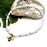 Bee Charm Seed Bead Anklet - Colour Choice