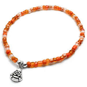 Buddha Charm Seed Bead Anklet - Colour Choice