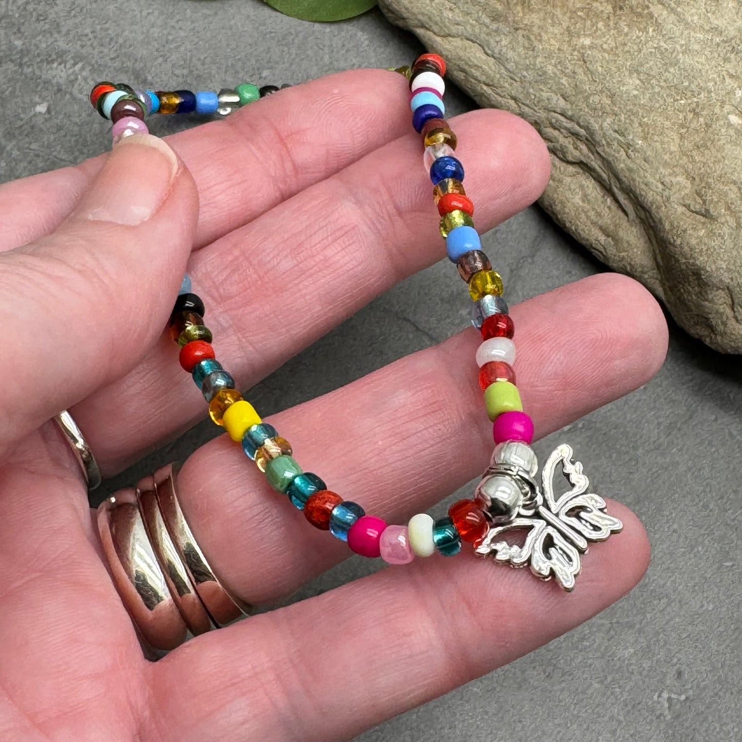 Butterfly Seed Bead Anklet - Colour Choice