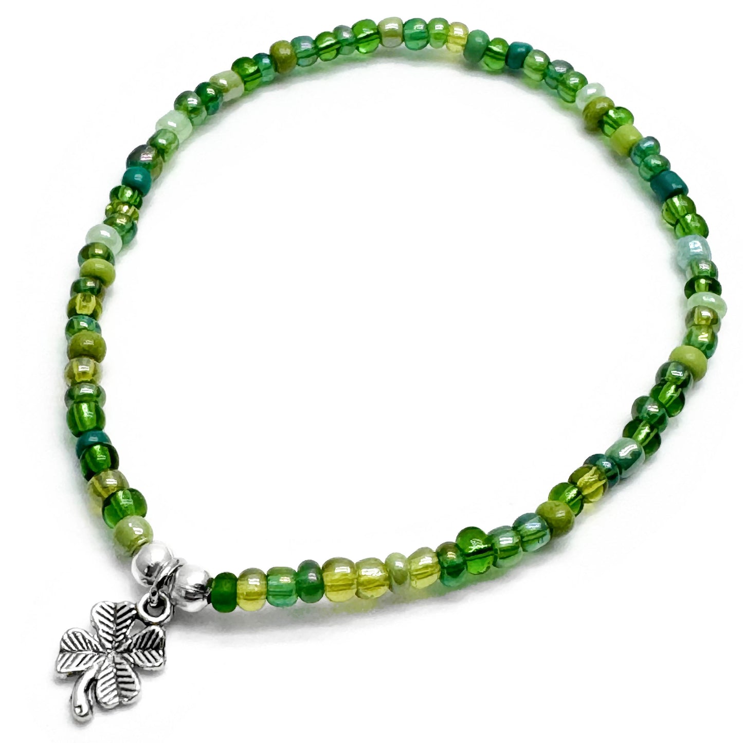 Lucky Clover Seed Bead Anklet - Colour Choice