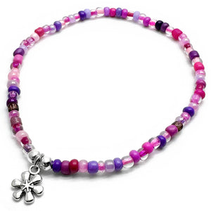 Daisy Flower Seed Bead Anklet - Colour Choice