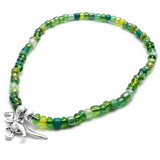 Dinosaur Charm Seed Bead Anklet - Colour Choice