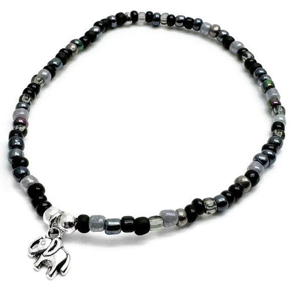 Elephant Charm Seed Bead Anklet - Colour Choice