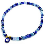 Evil Eye Seed Bead Anklet - Colour Choice