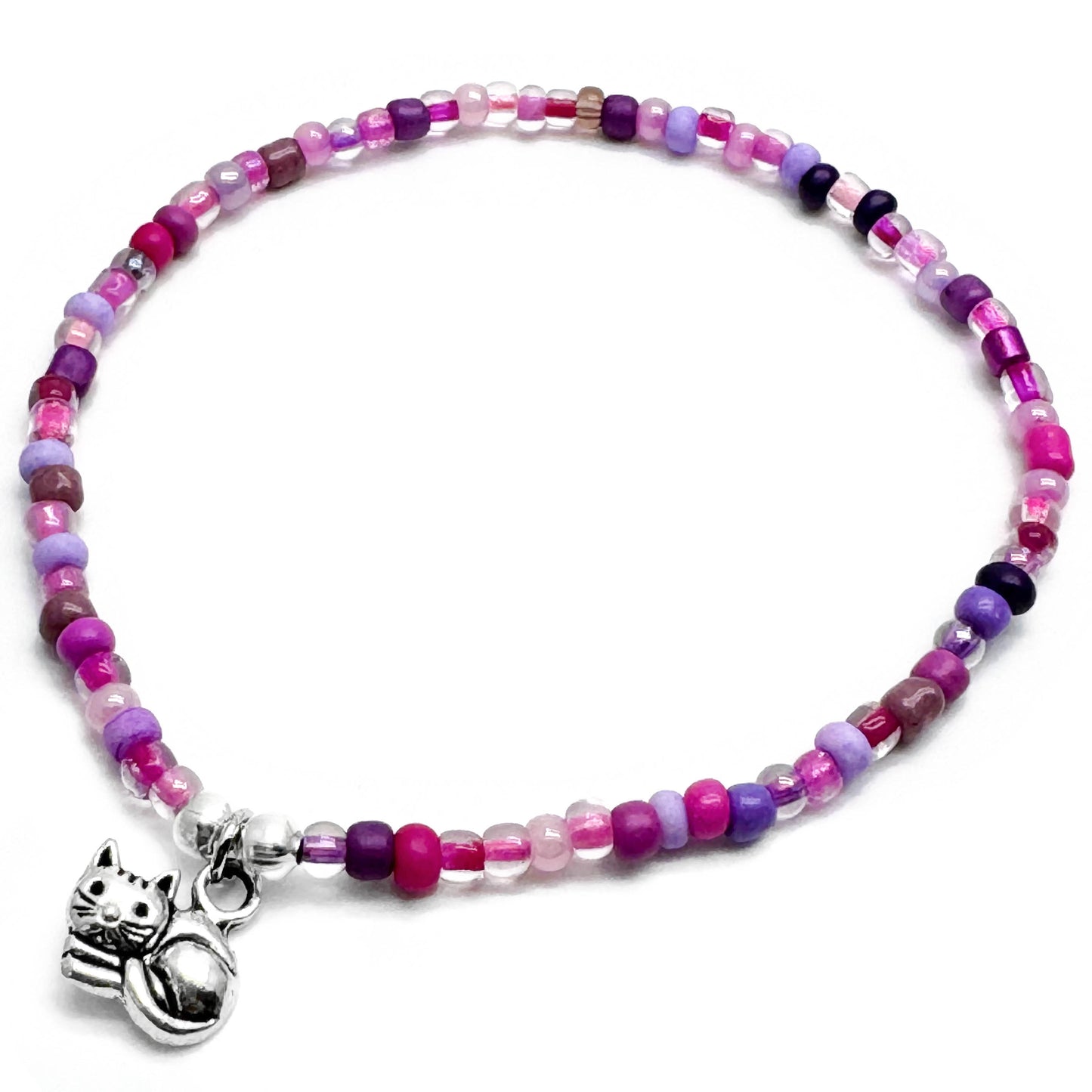 Kitty Cat Seed Bead Anklet - Colour Choice