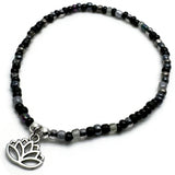 Lotus Charm Seed Bead Anklet - Colour Choice