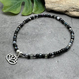 Lotus Charm Seed Bead Anklet - Colour Choice