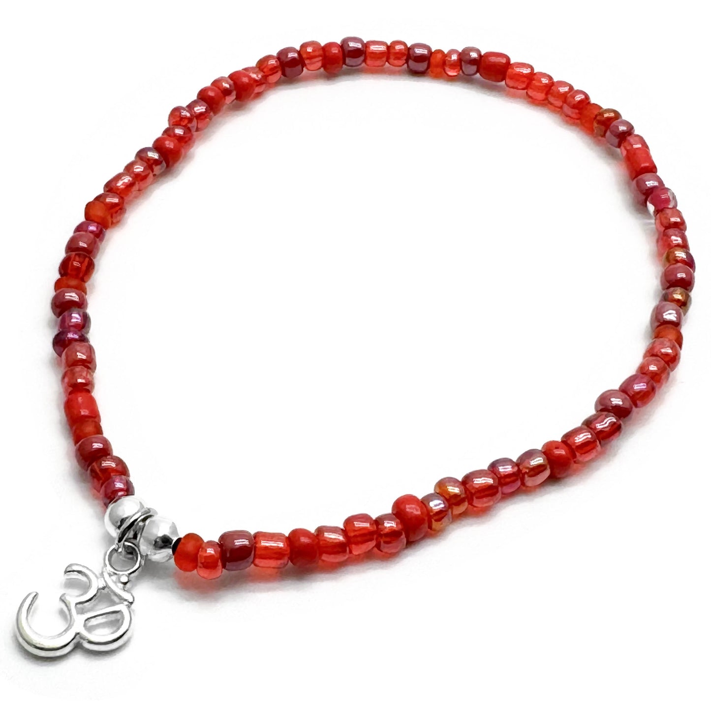 Ohm Charm Seed Bead Anklet - Colour Choice