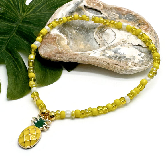 Pineapple Seed Bead Anklet - Colour Choice