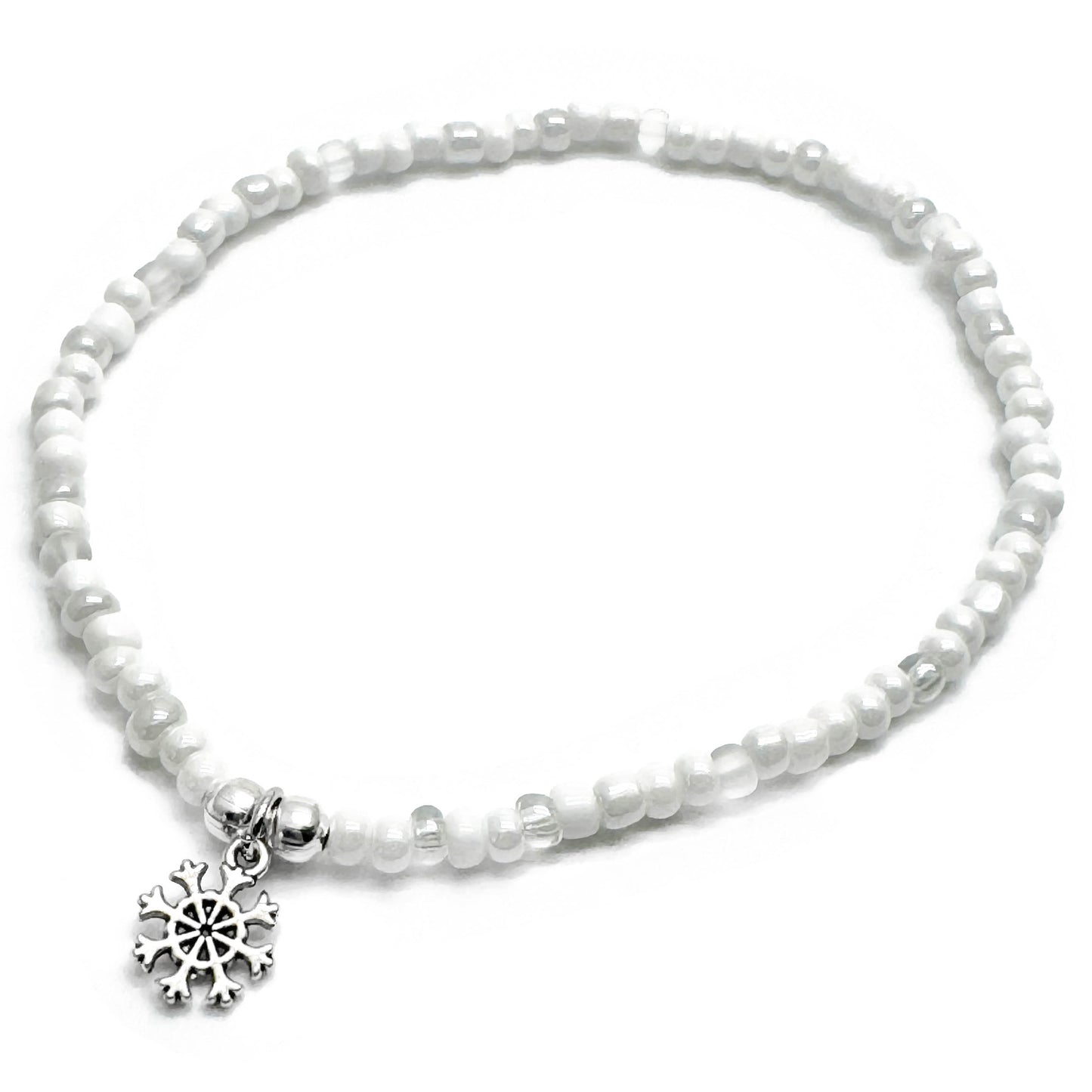 Snowflake Seed Bead Anklet - Colour Choice