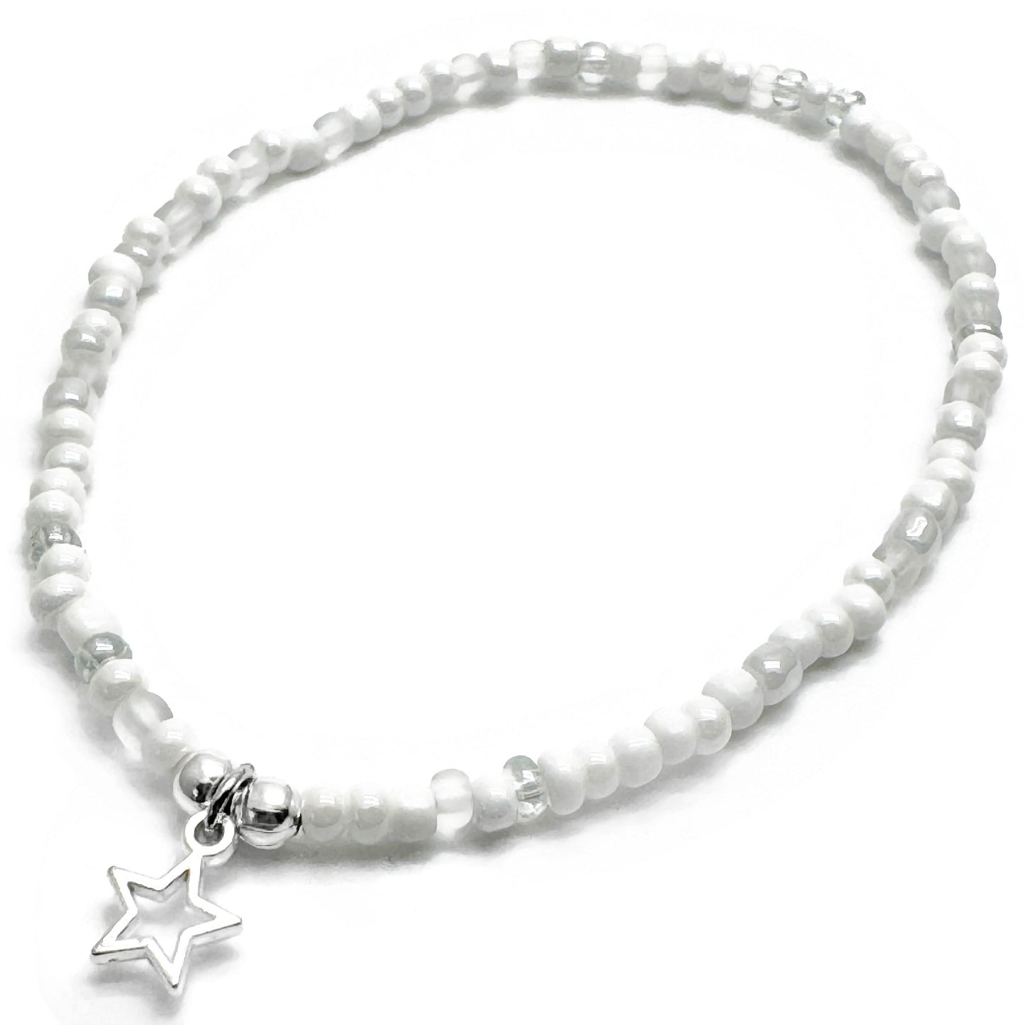 Small Star Seed Bead Anklet - Colour Choice