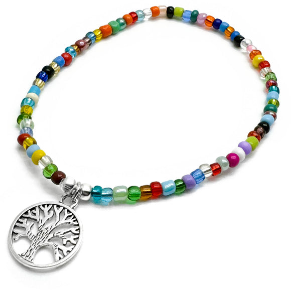 Tree of Life Seed Bead Anklet - Colour Choice