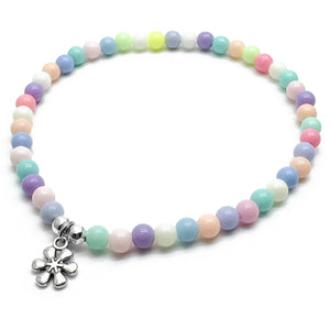 Daisy Flower Acrylic Bead Anklet - Colour Choice