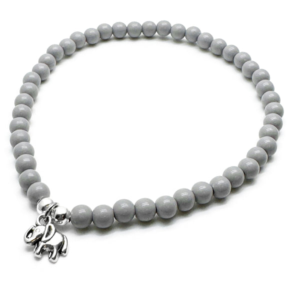 Elephant Charm Acrylic Bead Anklet - Colour Choice