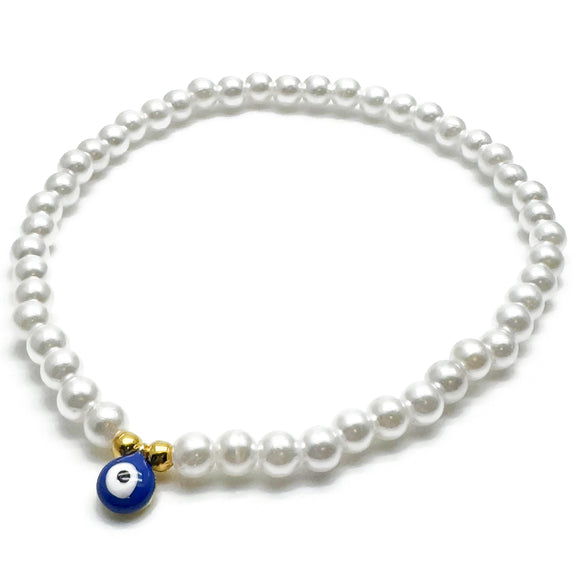 Evil Eye Acrylic Bead Anklet - Colour Choice