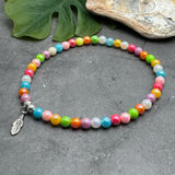 Feather Charm Acrylic Bead Anklet - Colour Choice