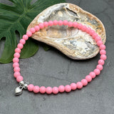 Heart Charm Acrylic Bead Anklet - Colour Choice