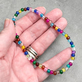 Multi-Colour Crackle Glass Bead Summer Anklet