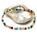 Faceted Glass Bead Anklet Warm Colour Mix