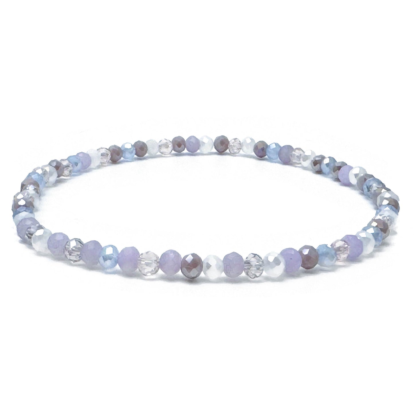 Shimmery Pale Pastels Faceted Glass Bead Anklet