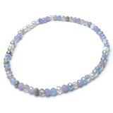 Shimmery Pale Pastels Faceted Glass Bead Anklet