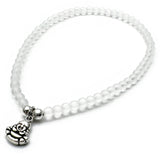 Buddha Charm Frosted Bead Anklet - Colour Choice