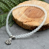 Buddha Charm Frosted Bead Anklet - Colour Choice