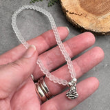 Buddha Charm Frosted Bead Anklet - Colour Choice