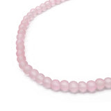 Baby Pink Frosted Bead Anklet, 4mm Glass Beads, Casual Stackable